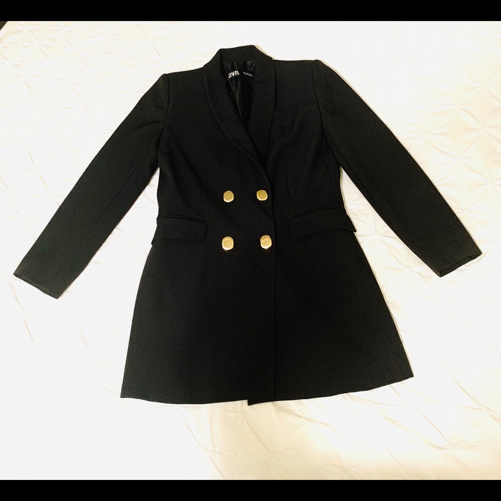 Zara Double Breasted Frock Coat Blazer